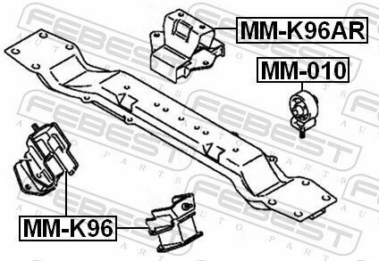 Подушка двигателя задняя Pajero 96-09