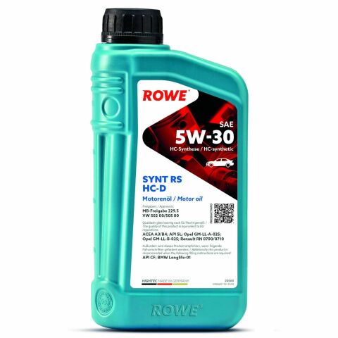 Олива 5W30 HIGHTEC SYNT RS HC-D (1L) (MB 229.5/VW 502 00/505 00/GM-LL-A-025/BMW LL-01)