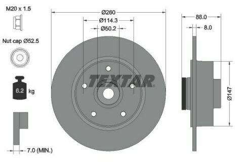 Диск тормозной (задний) Renault Megane III/Scenic III 08- (260x8) (+ABS) PRO