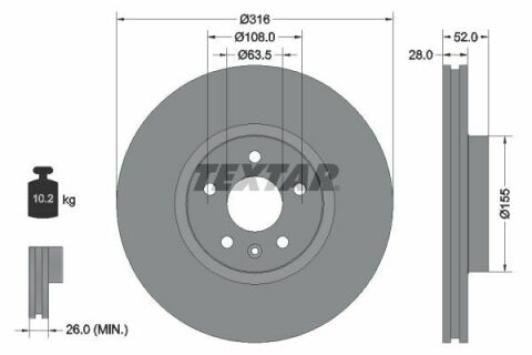 Диск гальмівний (передній) Ford Galaxy/S-max/ Volvo S80/V60/V70 06- (316x28) (заменен на 92162305) Диск гальмівний (передній) Ford Galaxy/S-max/ Volvo S80/V60/V70 06- (316x28) (заменен на 92162305)