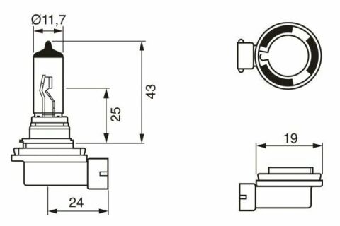 Автолампа H11 12V 55W PGJ19-2 Ultra White (BL/1шт)