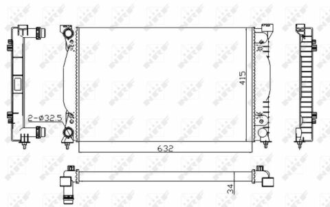 Радіатор охолодження Audi A4 1.6-2.0/1.9/2.0TDI 00-09/Seat Exeo 08-13 (економ клас)