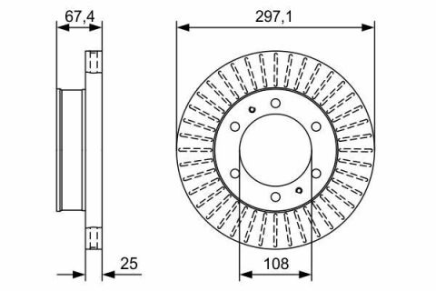 Диск тормозной (передний) Toyota Hilux VII 05-15 (297.2x25)