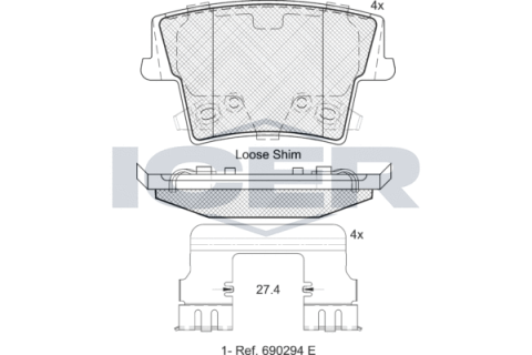 Колодки тормозные (задние) Chrysler 300C 04-/Dodge Challenger 08-/Charger 11-/Lancia Thema 11-14