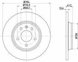 MINTEX VW Диск гальмівний задній T4 97-