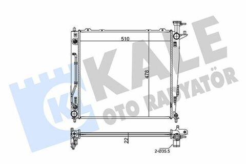 KALE KIA Радіатор охолодження Sorento II 2.0/2.2CRDi 09-