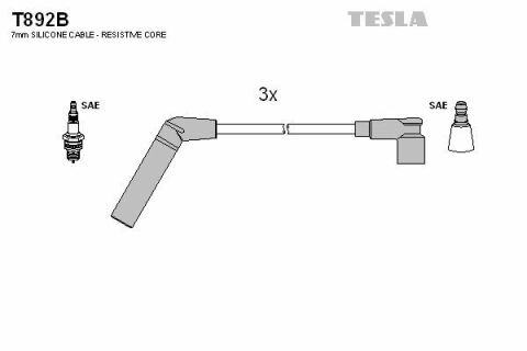 Кабель зажигания к-кт TESLA Chevrolet, Daewoo Matiz 0,8 02-