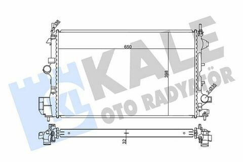 KALE OPEL Радиатор охлаждения Fiat Croma 05-,Signum,Vectra C 1.9CDTi 04-,Saab