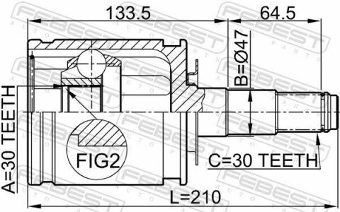 ШРКШ (ШРУС) внутренний 30x47x30 LAND CRUISER 100 98-