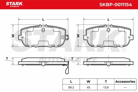 Комплект тормозных колодок, дисковый тормоз