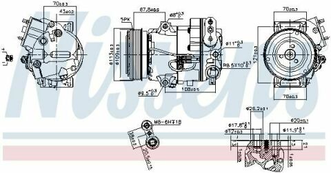 Компрессор кондиционера ASTRA J 09-, MERIVA B 10-, ZAFIRA TOURER C 11- OPEL