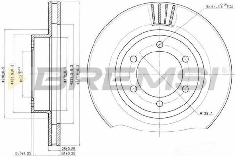 Гальмівний диск перед. Land Cruiser Prado/Lexus GX 01-09 (338x28)