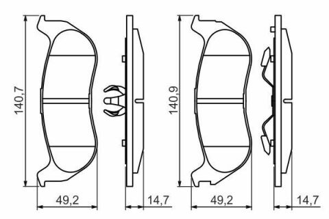 Колодки тормозные (задние) Jeep Cherokee 01-08/Wrangler II 96-07 (KELSEY-HAYES)