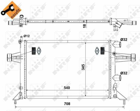 Радіатор охолодження Opel Astra G 1.2/1.4 98-09