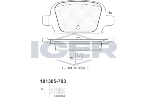 Колодки тормозные (задние) Opel Corsa C 00-12