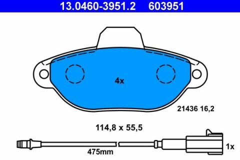 Колодки тормозные (передние) Fiat Panda 03-/Punto 93-12