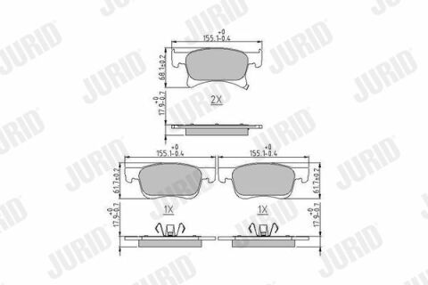 JURID OPEL Колодки гальм. пров. Corsa E 1,0-1,4 14-, Adam