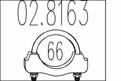 Хомут выхлопной системы U-образный (М10, Диаметр 66 мм) Хомут выхлопной системы U-образный (М10, Диаметр 66 мм)