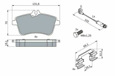 Колодки тормозные (передние) MB A-class (W169)/B-class (W245) 04-12