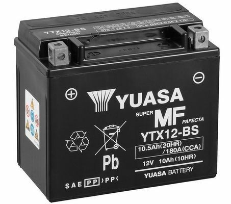 МОТО Yuasa 12V 10,5Ah  MF VRLA Battery YTX12-BS(сухозаряжений)