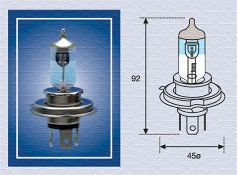 Автолампа H4 12V 60/55W P43t +50% Light (H4 12V 50L)