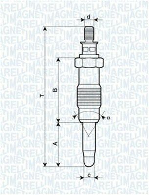 MAGNETI MARELLI Свічка розжарювання DB Свічка розжарювання OM 601-603 93-I [062583003304]