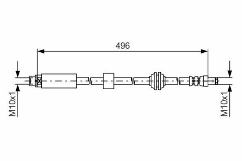 Шланг тормозной (передний) BMW 5 (E60) 06-10 (L=496mm) M57/N53