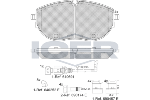 Колодки тормозные (передние) VW T6 15-(с датчиком)