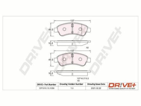 DP1010.10.1056 Drive+ - Тормозные колодки для дисков