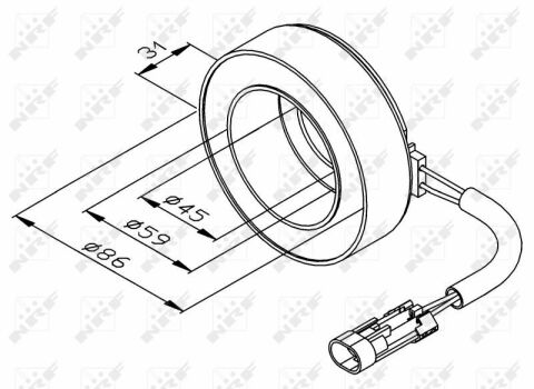 Котушка шківа компресора кондиціонера Opel Astra G/Combo 98-