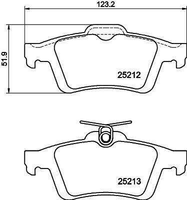 Тормозные колодки зад. Ford Focus II/C-Max 03-12 (ATE)