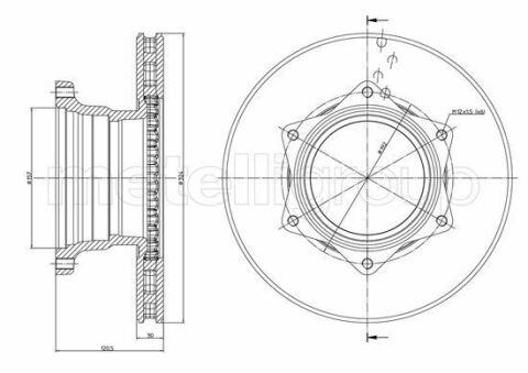 Диск тормозной (задний) MB Vario (324х30) 17.5&quot; (вентилированный)