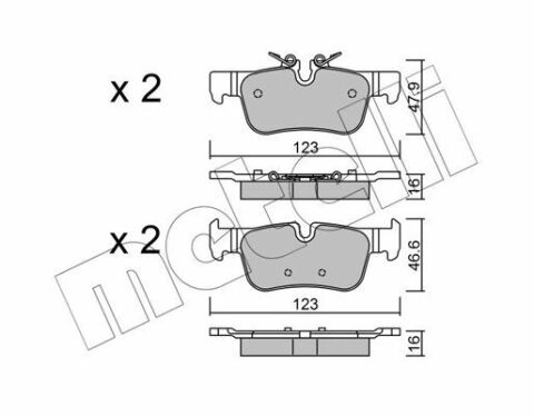 Колодки тормозные (задние) BMW 1 (F52/F40)/X2 (F39) 17-/2 (F44-F46)/i3 (I01) 13-/X1 (F48)/Mini 14-