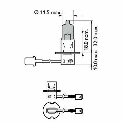 Лампа H3 WhiteVision ultra +60% (3900K) B1 12V 55W PK22s (заміна 12336WHVB1)