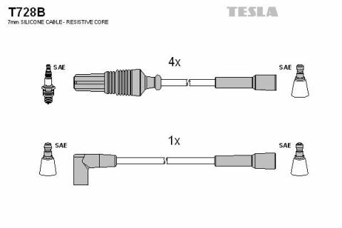 Кабель запалювання к-кт TESLA Citroen,Peugeot 84-98 1,0