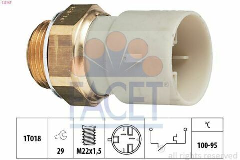 Датчик вмикання вентилятора (чорний) ASTRA F/VECTRA A 1.4-2.0 88-98 (100°C-95°C)