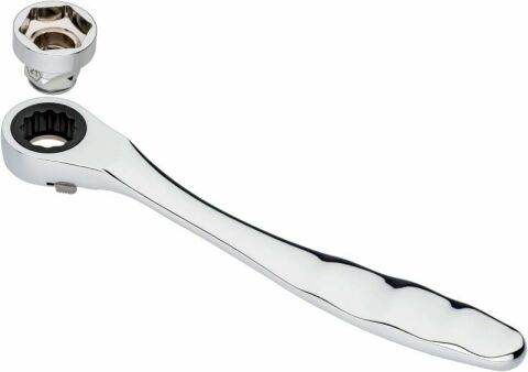 Набір наскрізних плоских торцевих головок з тріскачкою 3/8" 18 од. (хромовані)