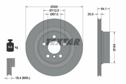 Диск гальмівний (задній) BMW 3 (G20/G80/G28) 18-/4 (G22/G82) 20- (300x20) PRO+