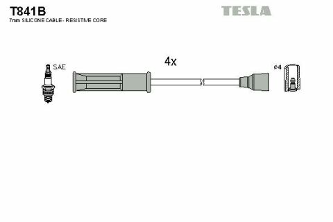 Кабель зажигания к-кт TESLA Renault 89-05 1,6