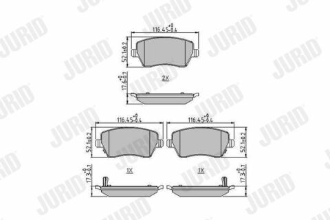 JURID SUZUKI Колодки гальмові передні Swift, SX4, Opel Agila 05-, Nissan Note, Micra 05-