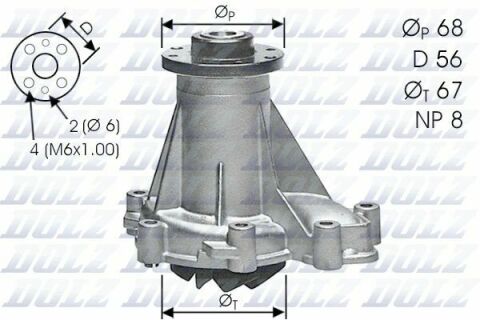 Водяной насос OM601/602 MB207-410/Sprinter 95-00/Vito 96-99