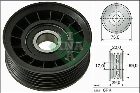 Ролик генератора Ford Focus/Fiesta/C-Max 1.0-1.6 04- (паразитний) (73x29)