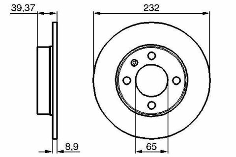 Диск тормозной (задний) Seat Arosa/Cordoba/Ibiza 96-04/VW Polo 94-12 (231.8x8) (полный)