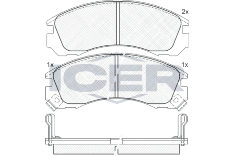 Колодки тормозные (передние) Mitsubishi Outlander 03-/Lancer 94-/Galant/Pajero 88-03/Peugeot 4007 07