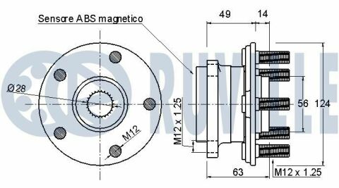 RUVILLE SUBARU Підшипник передньої маточини Legasy 03-, Outback 03-, Forester, Impreza