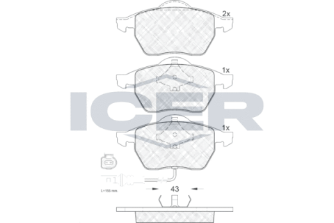 Колодки тормозные (передние) Audi A3/TT/Seat Leon/Skoda Octavia/VW Golf 96-10/Polo 05-09 (+датчик)