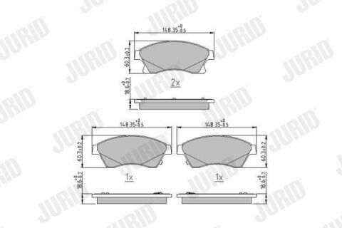 JURID CHEVROLET Тормозные колодки передн.Aveo,Cruze,Opel Astra J 09-