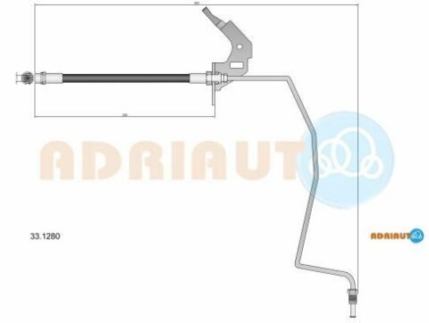 Шланг тормозной задний правый Astra H (барабан) OPEL