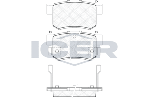 Тормозные колодки дисковые FIAT Sedici 06-14; HONDA Civic 4D 05-12, Civic FB/FG 11-17, Jazz 08-15, Accord CL/CM 03-08, Accord CG/CH 98-02, Civic 01-05, Civic 95-01, FR-V 04 -09, Insight 08-14, Legend 04-12, Stream 01-06; SUZUKI Swift 04-10, SX-4 06-14, Kizashi 09-15