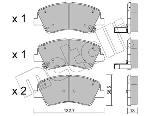 Колодки тормозные (передние) Hyundai Bayon 21-/i20 20-/Kia Rio 17/Stonic 17- (+датчики)